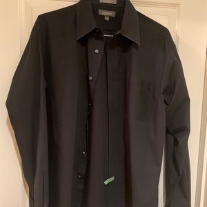 MENS LONG SLEEVE DRESS SHIRT. SIZE  16 1/2. BLACK